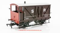 SB003H LSWR 10 Ton Goods Brake Van number 54611 in SR Brown livery with red ends